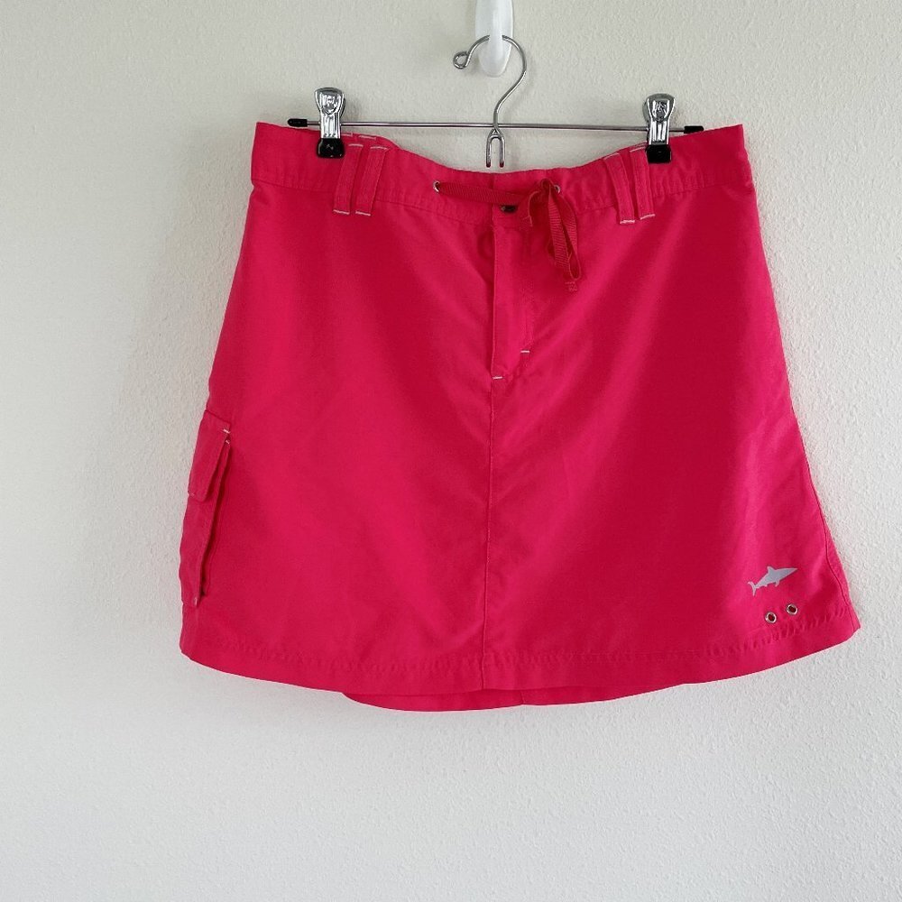 Against The Elements Skirt Womens Size‎ 8 Pink Cargo Shark Logo Beach Fish Boat